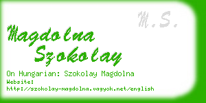 magdolna szokolay business card